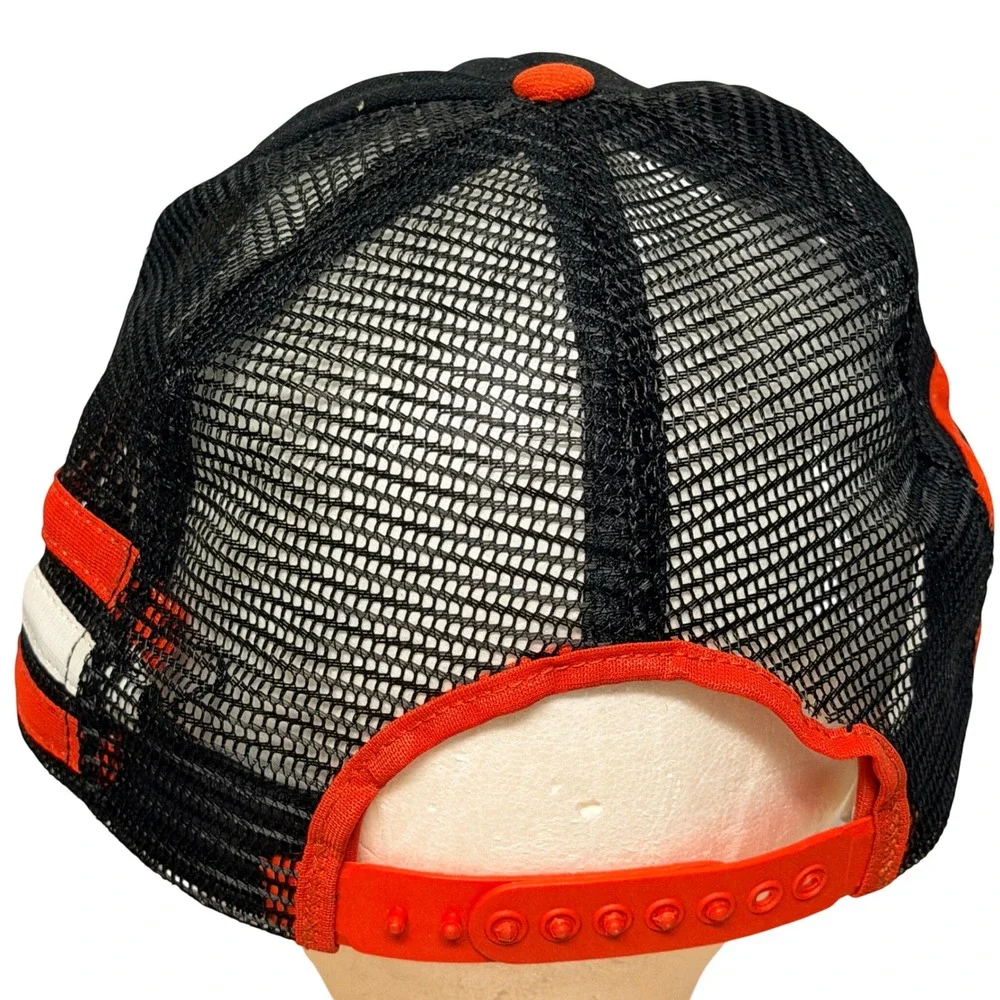 Vintage OSU Oklahoma State Cowboys Trucker Hat Pistol Pete Snapback Black Orange